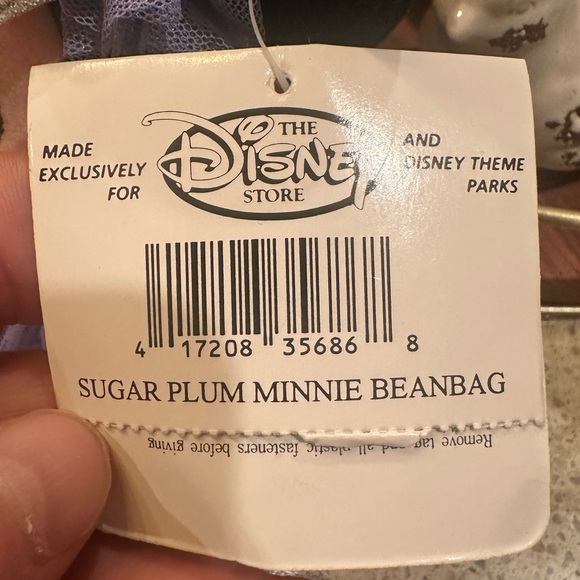 Disney World Sugar Plum Minnie  10" BEAN BAG STUFFED ANIMAL - Picture 10 of 13